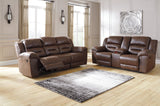 Stoneland Reclining Loveseat with Console - Chocolate