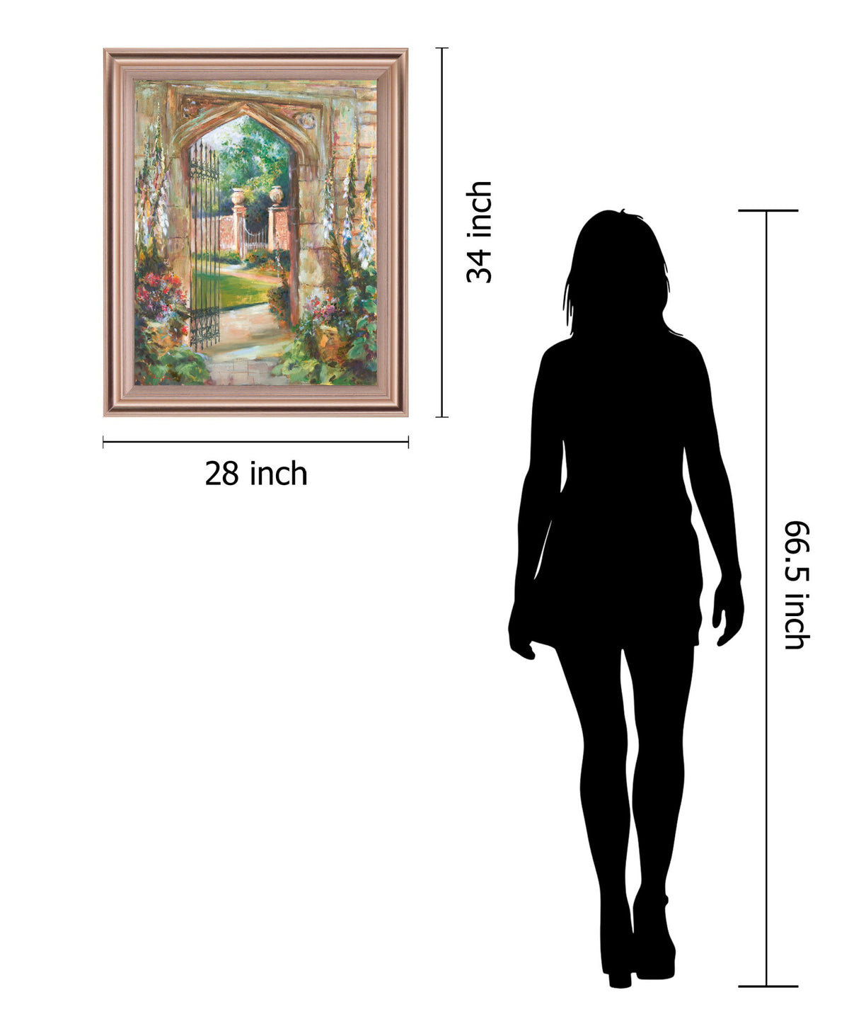 Secret Garden Pathway - 28" x 34" Framed Wall Art - Green