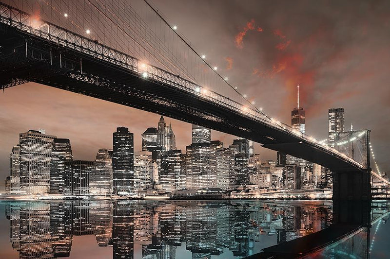 Nyc Reflection By Cad Design (Framed Small) - Dark Gray