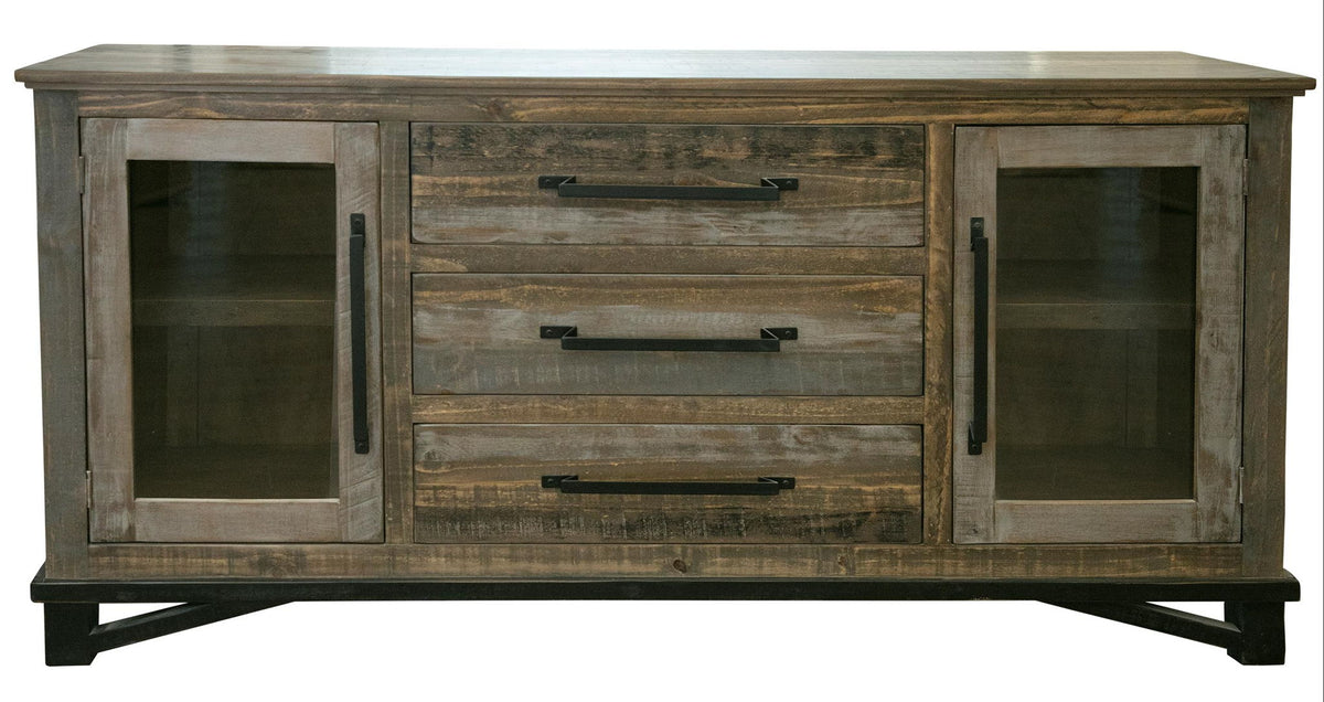 Loft - Buffet With 3 Drawer / 2 Doors - Two Tone Gray / Brown