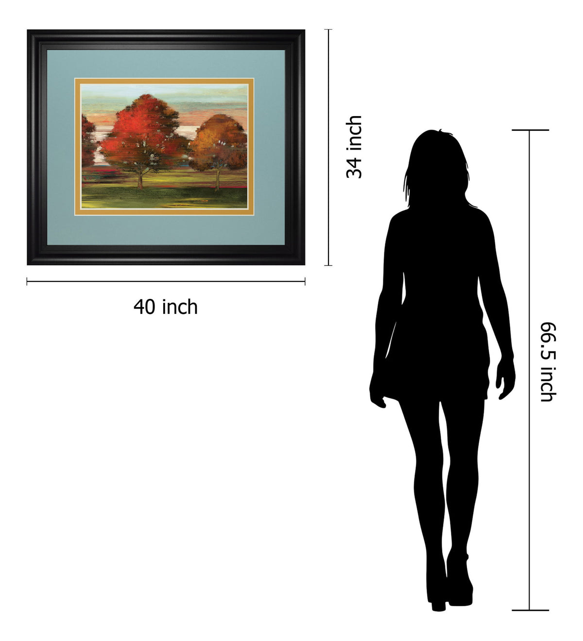 Tress In Motion By Alison Pearce - Framed Print Wall Art - Light Blue