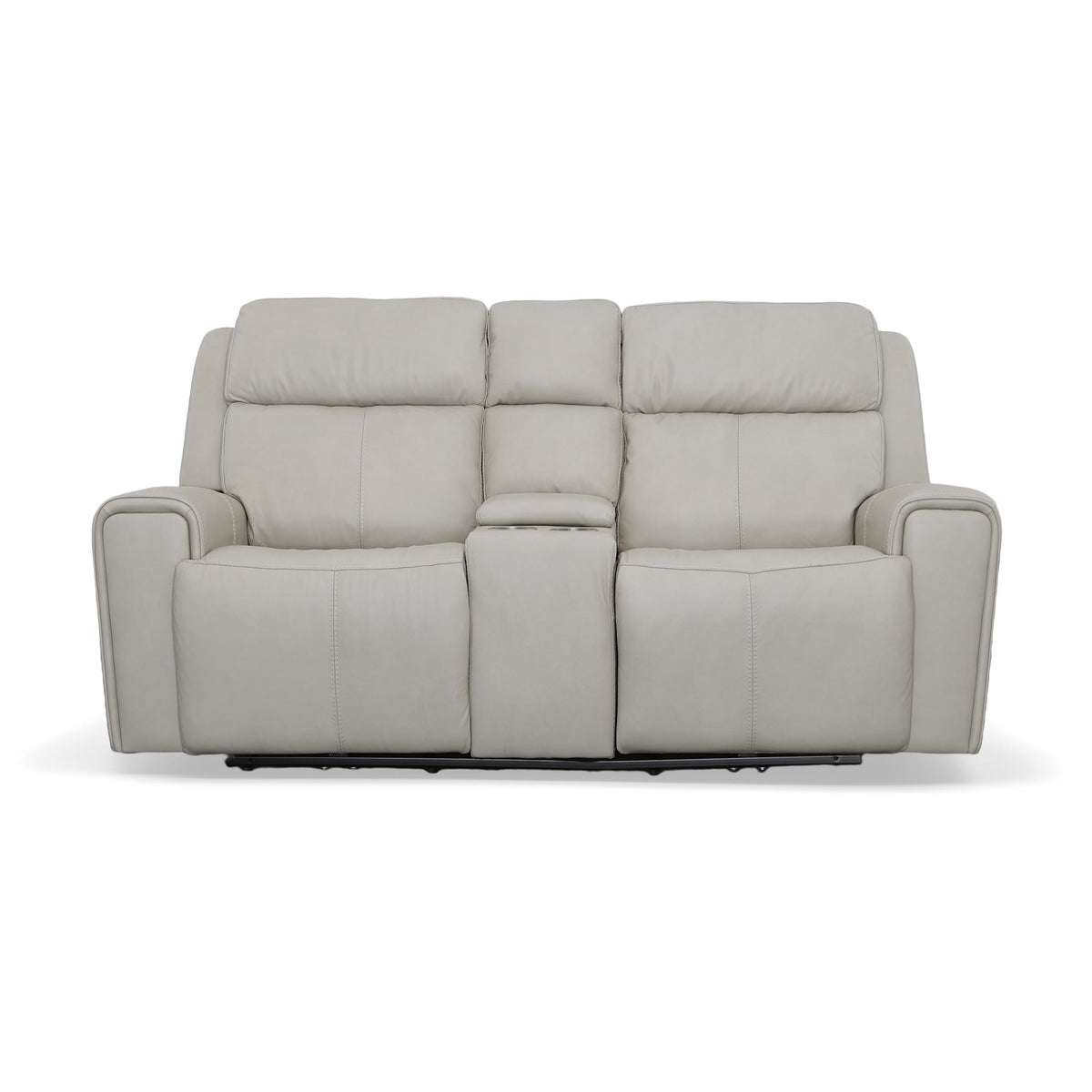 Flexsteel Barnett Power Reclining Loveseat with Console, Power Headrests & Lumbar