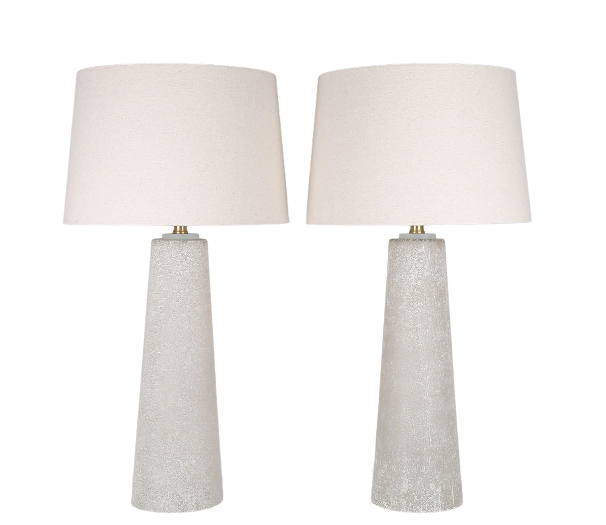Mystic Frost Glass Table Lamp With Night Light (Set of 2) - Frosted Glass / Frosted Crystal