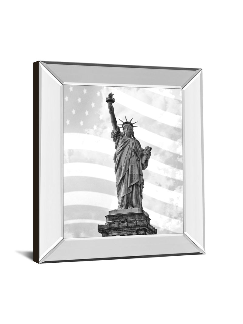 Liberty Flag By Roffman, R. - Mirror Framed Print Wall Art - Gray