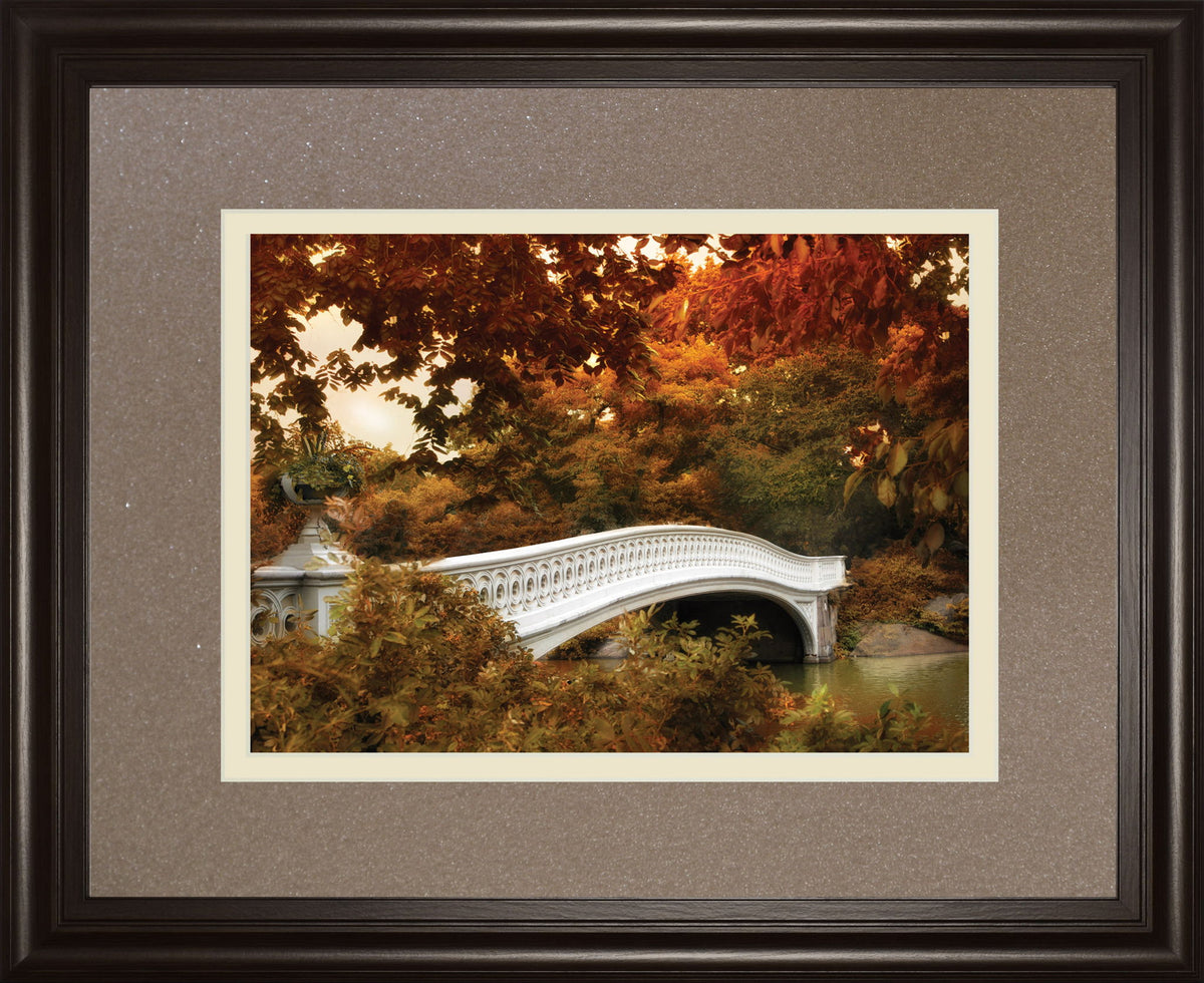 Bow Bridge By Tom Reeves - Framed Print Wall Art - Light Brown