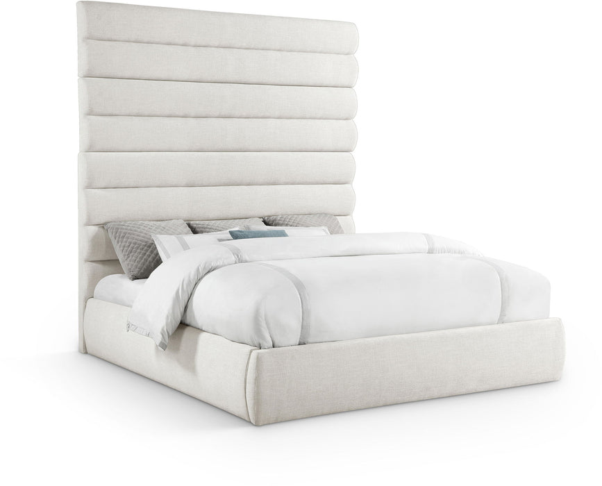 Adam - Linen Fabric Bed With 89" Headboard
