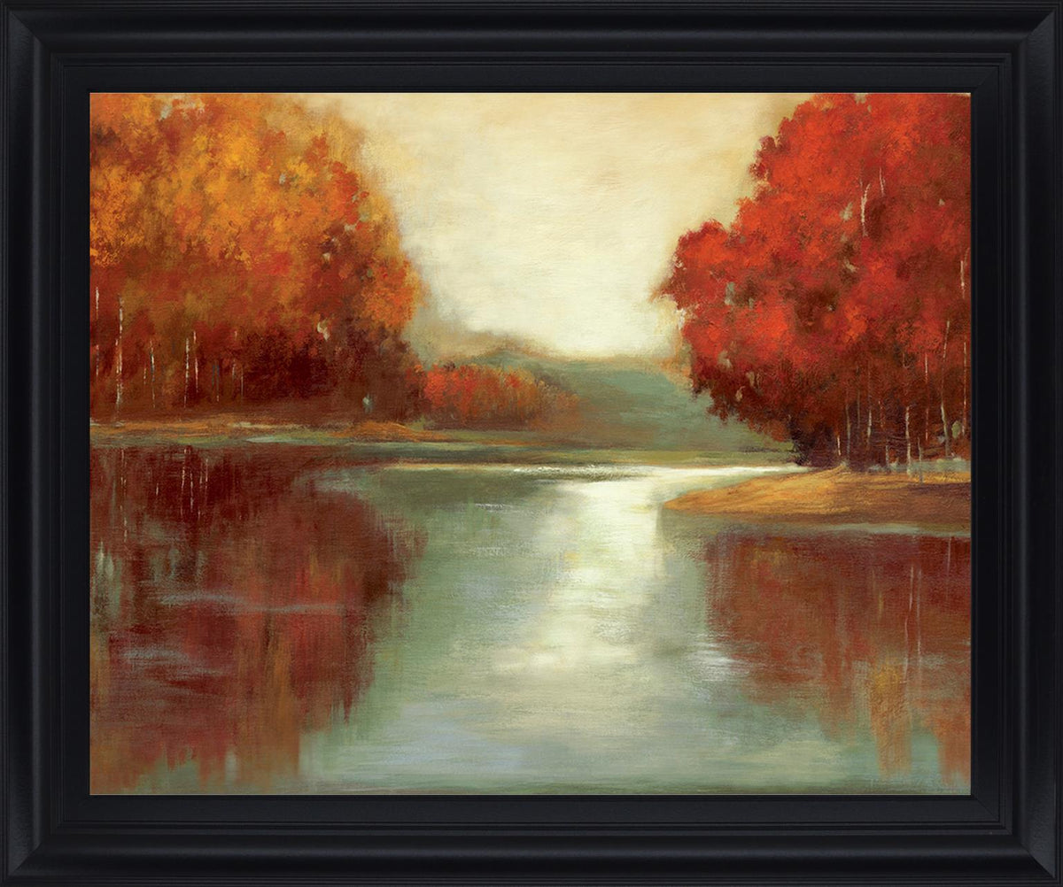 Amber Grove Reflection - 28" x 34" Framed Wall Art - Orange
