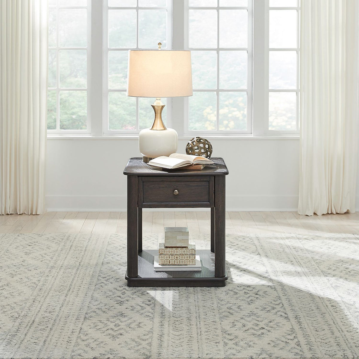 Wallace - End Table - Aged Oak