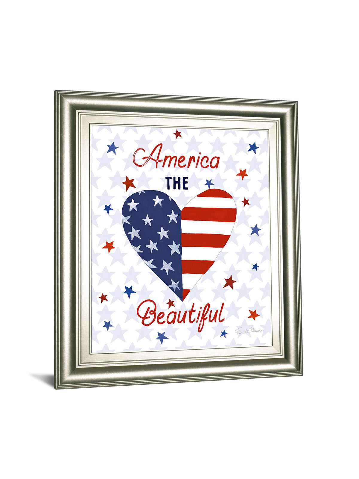 America The Beautiful II By Farida Zaman - Framed Print Wall Art - Silver