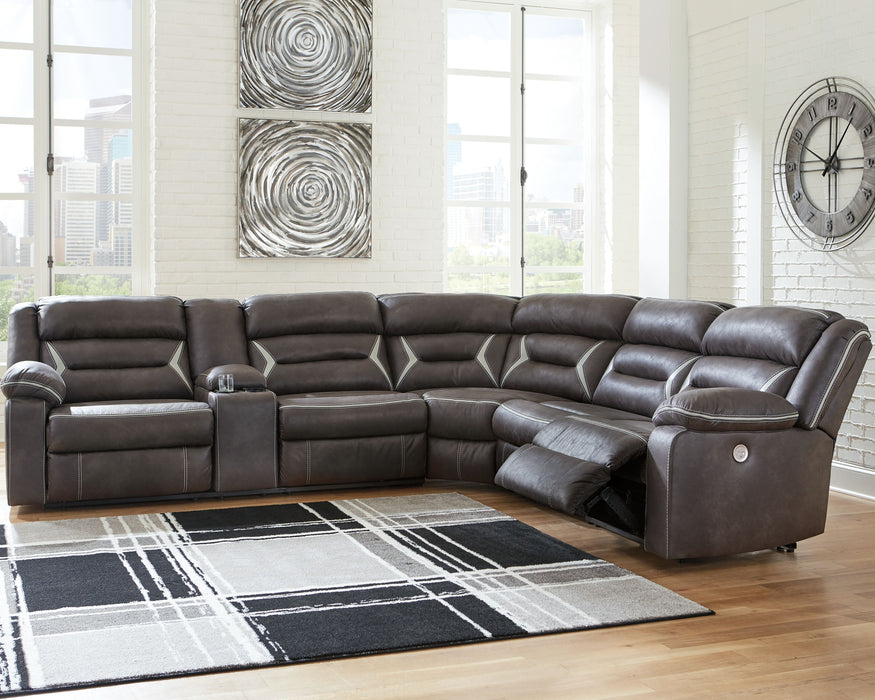 Kincord - Midnight - 5 Pc. - Left Arm Facing Power Sofa With Console 4 Pc Sectional, Rocker Recliner