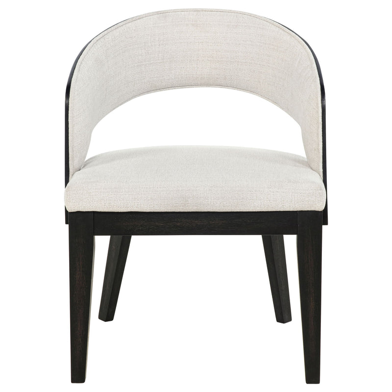 Leandro Upholstered Dining Arm Chair Cream (Set of 2)