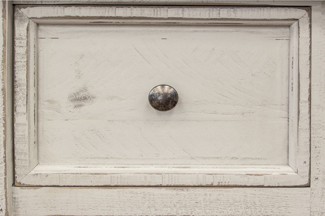 Stone - Chest With 5 Drawer / 1 Door - Antiqued Ivory / Weathered Gray