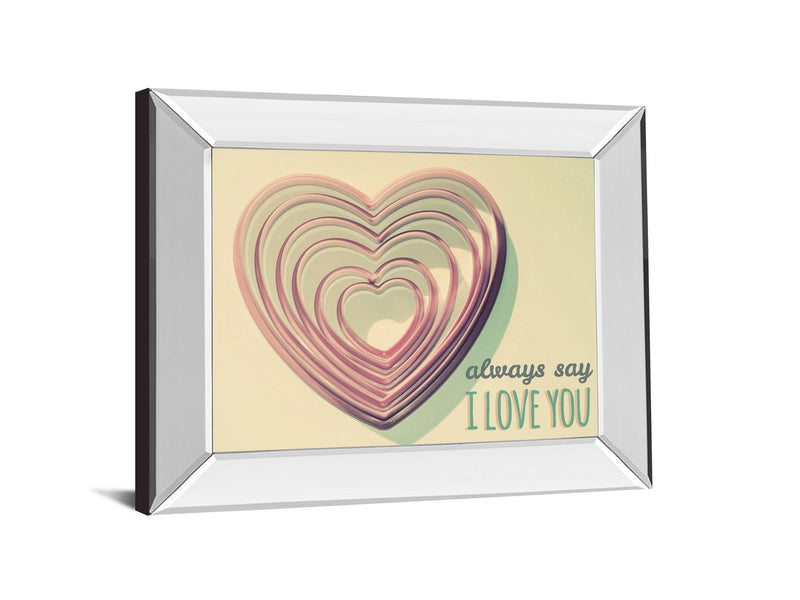 Layered Heart Glow - 22" x 26" Framed Wall Art - Yellow
