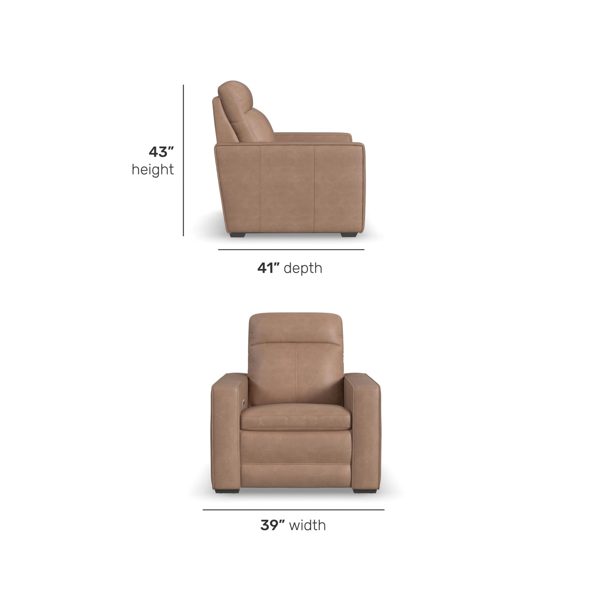 Flexsteel Dutch Power Recliner with Power Headrest & Lumbar