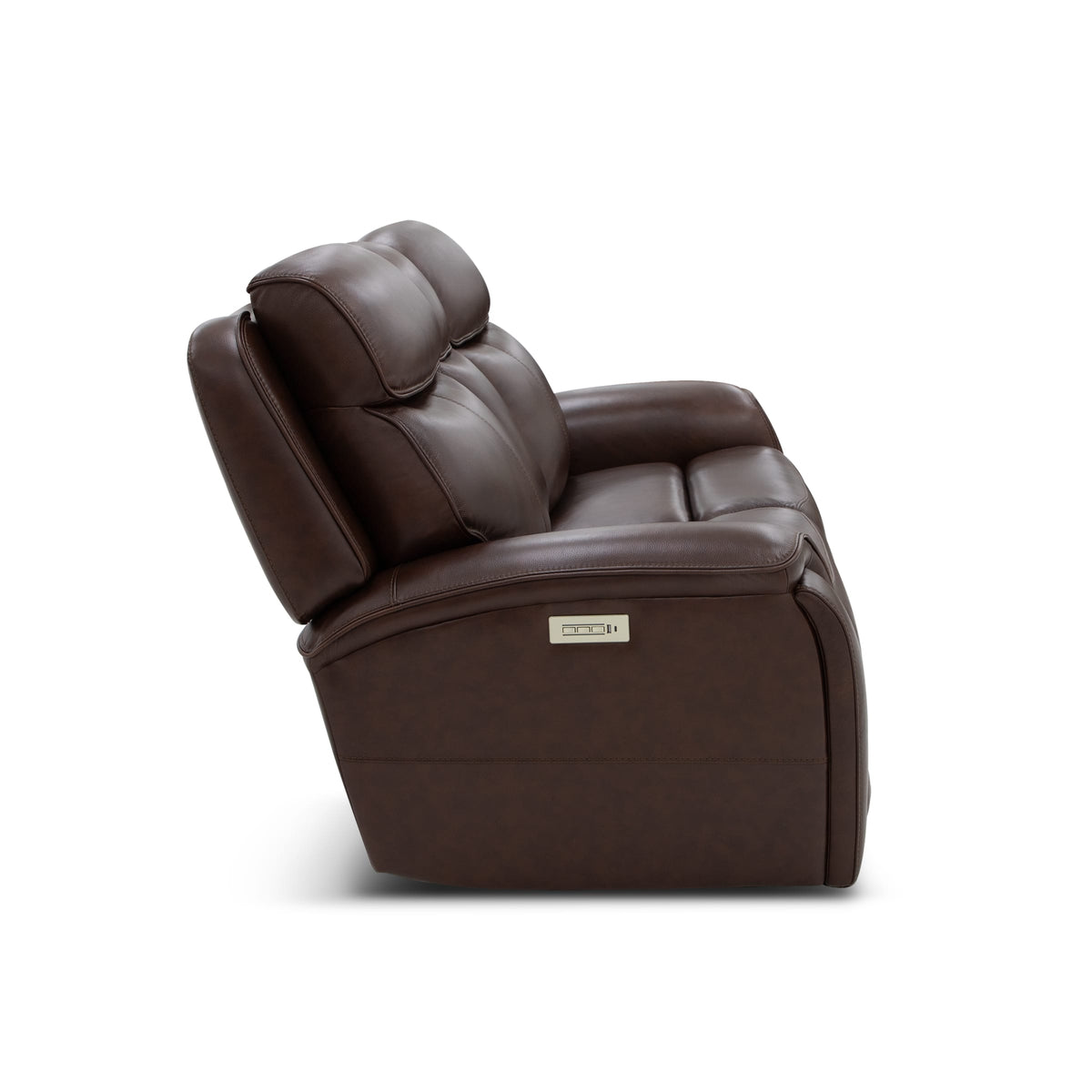 Flexsteel Walker Power Reclining Loveseat w/ Console, Power Headrest & Lumbar