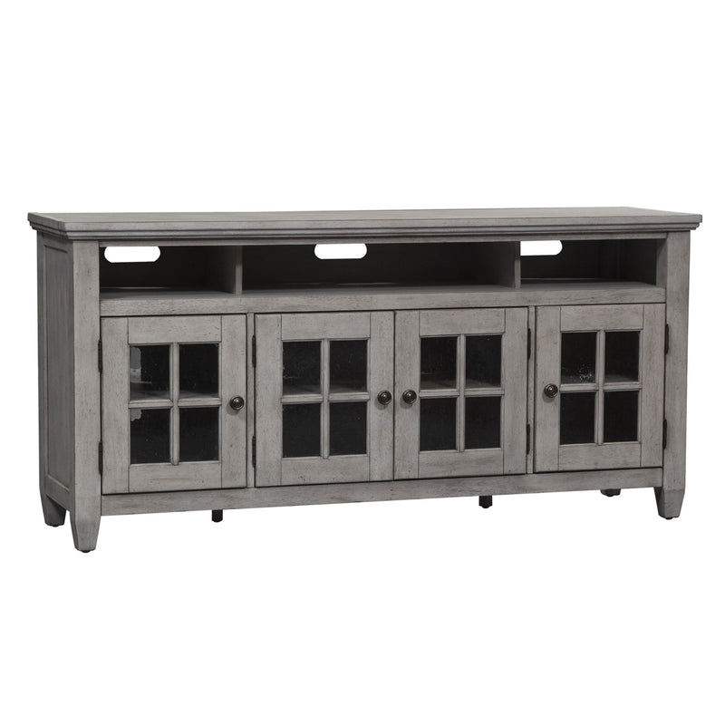 Heartland - Entertainment TV Stand - Antique White / Tobacco Tops