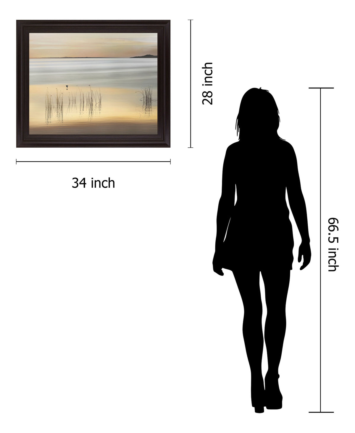 Serene Reeds - 28" x 34" Framed Wall Art - Beige
