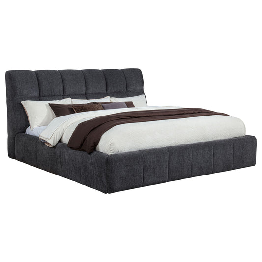 Nollet 48-inch Upholstered Eastern King Platform Bed Grey