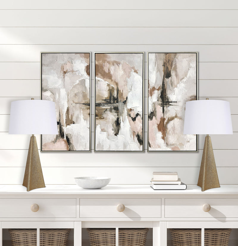 "Golden Apex" Ceramic Table Lamp (Set of 2) - Electroplated Gold