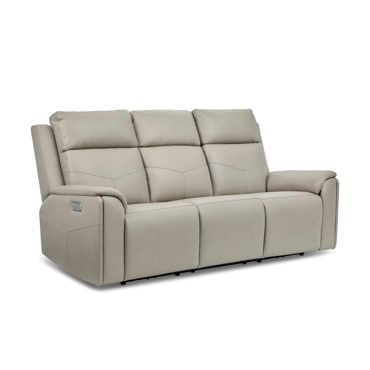 Flexsteel Vernon Power Reclining Sofa with Console, Power Headrest, Lumbar, Heat & Massage