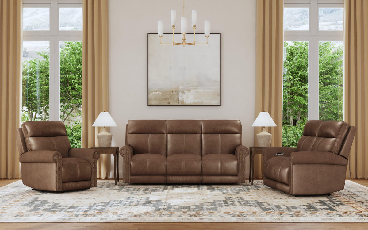 Flexsteel Alexander Power Reclining Loveseat with Power Headrest & Lumbar