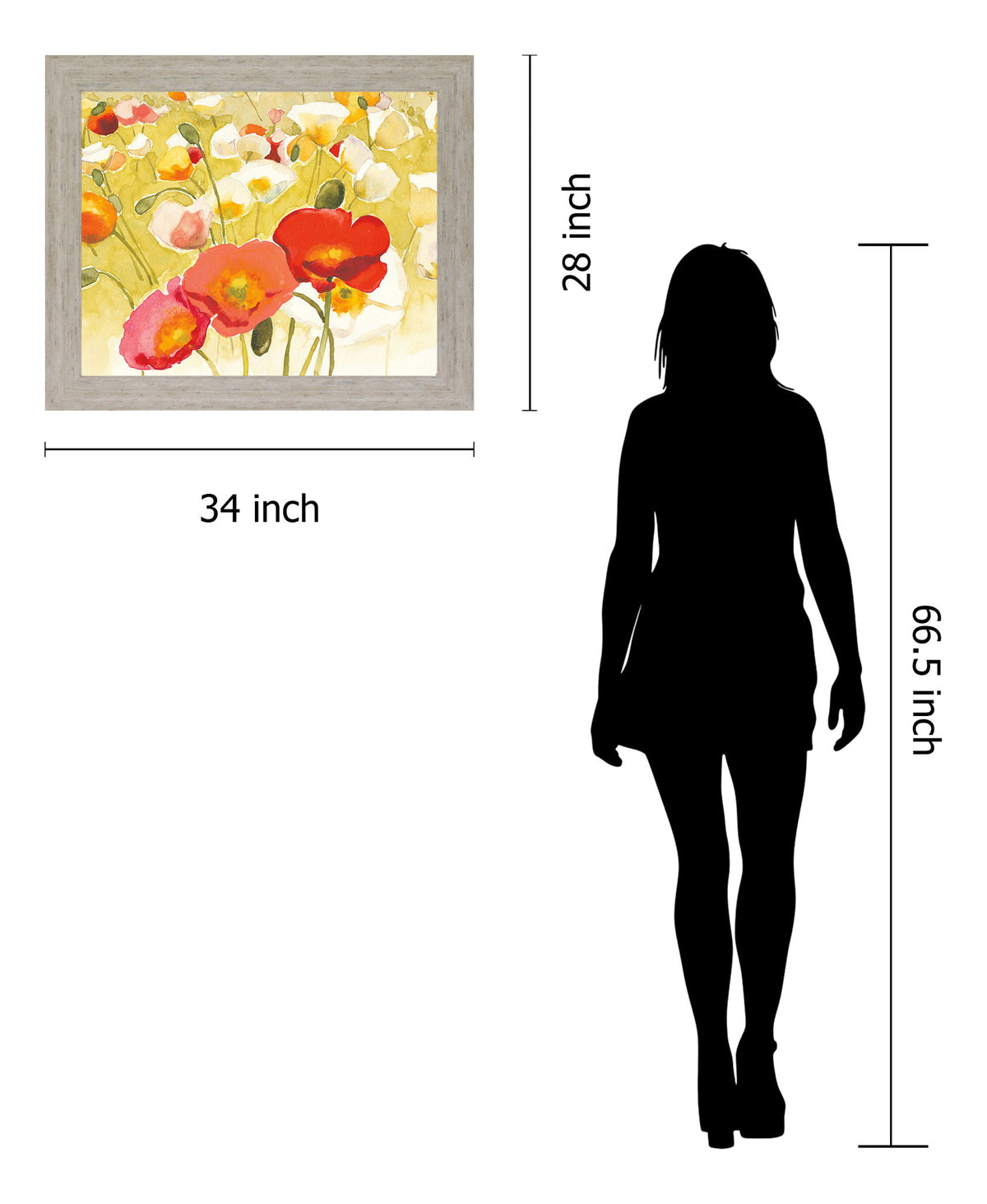 Petal Radiance - 28" x 34" Framed Wall Art - Yellow