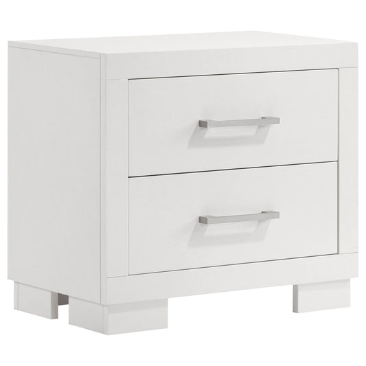 Jessica 2-drawer Nightstand Snow White