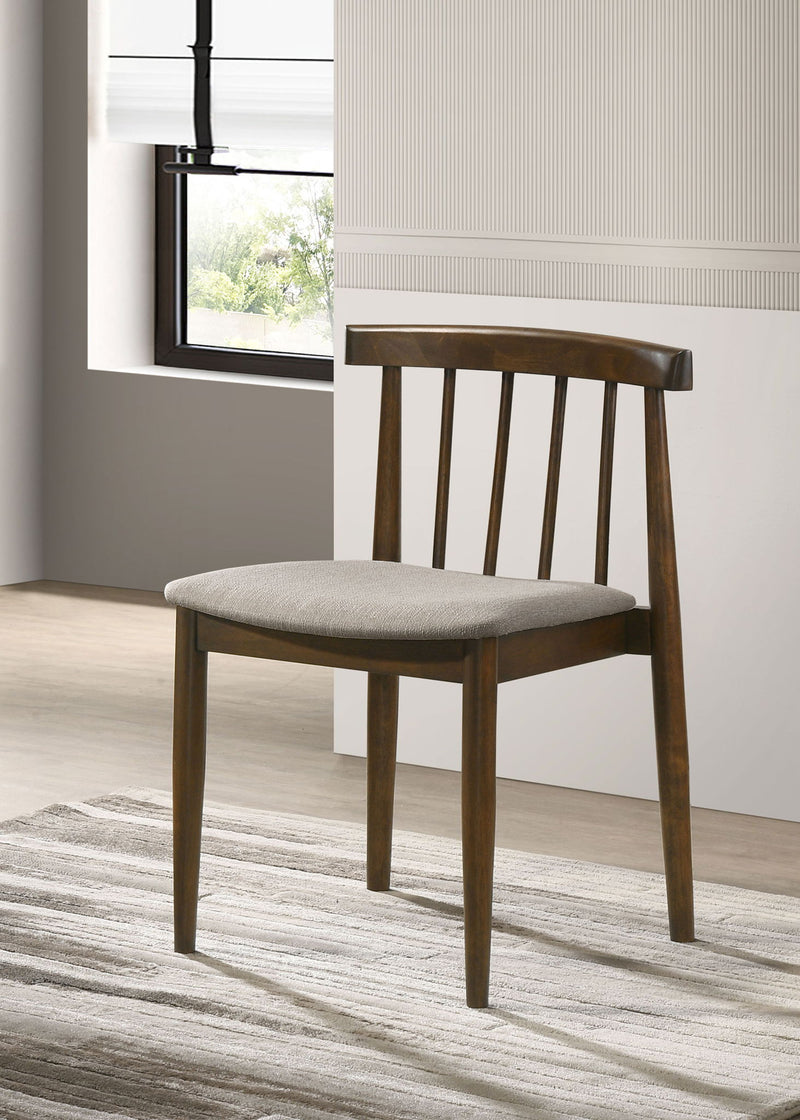 Cullen Dining Side Chair Upholstered Seat Dark Walnut (Set of 2)