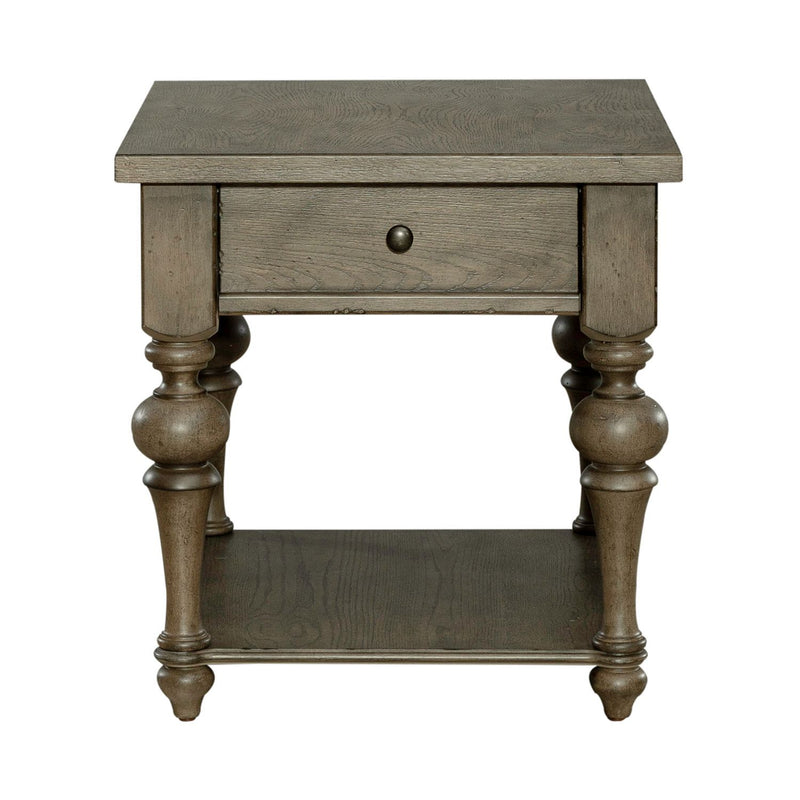 Americana Farmhouse - Drawer End Table - Dusty Taupe