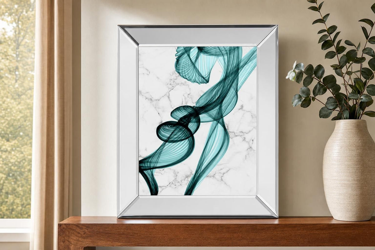 Teal Ribbons II By Irena Orlov - Light Blue