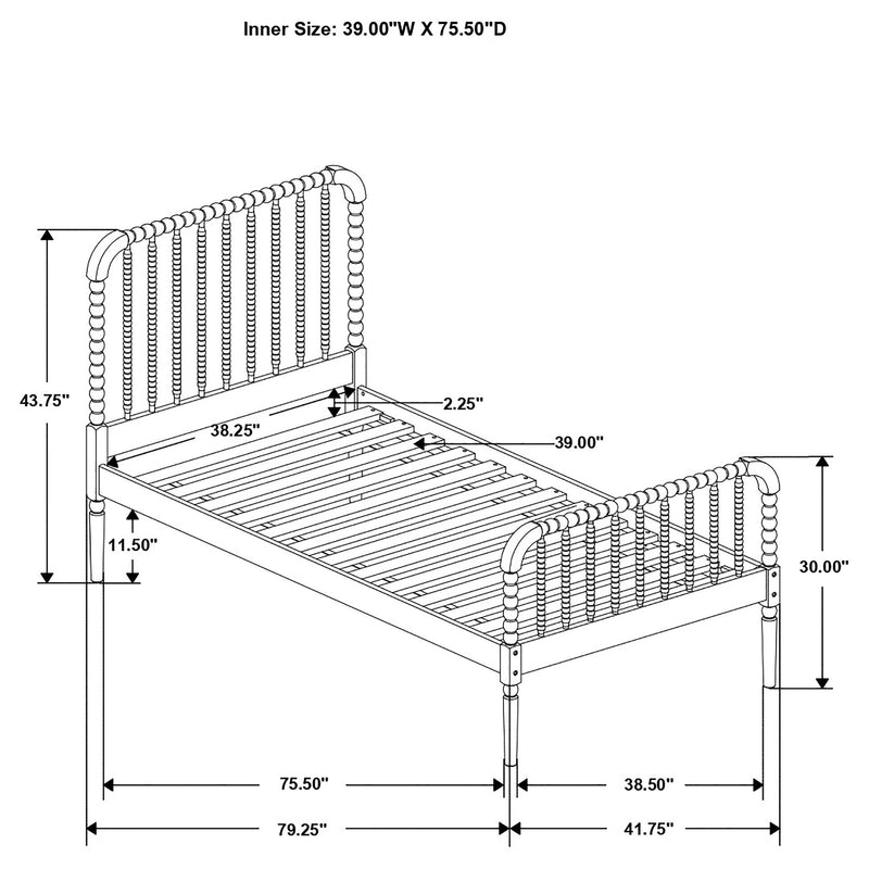 Jones Wood Twin Open Frame Bed