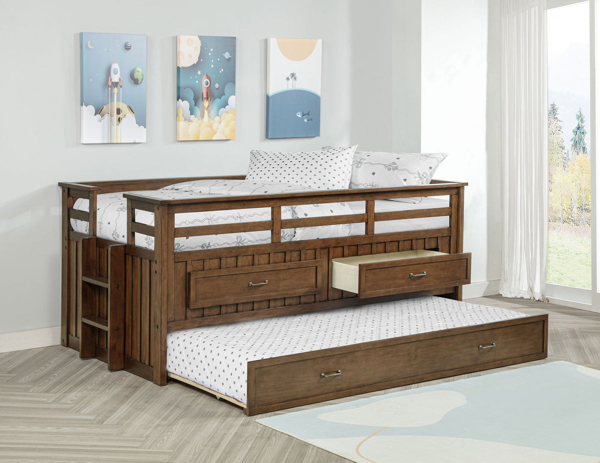 Carlsbad Wood Twin Captains Bed With Trundle