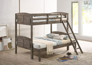 Flynn Wood Twin Over Twin Bunk Bed Weathered Brown Twin Full Bunk Bed with Mattress