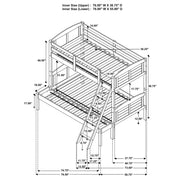 Flynn Wood Twin Over Twin Bunk Bed Weathered Brown