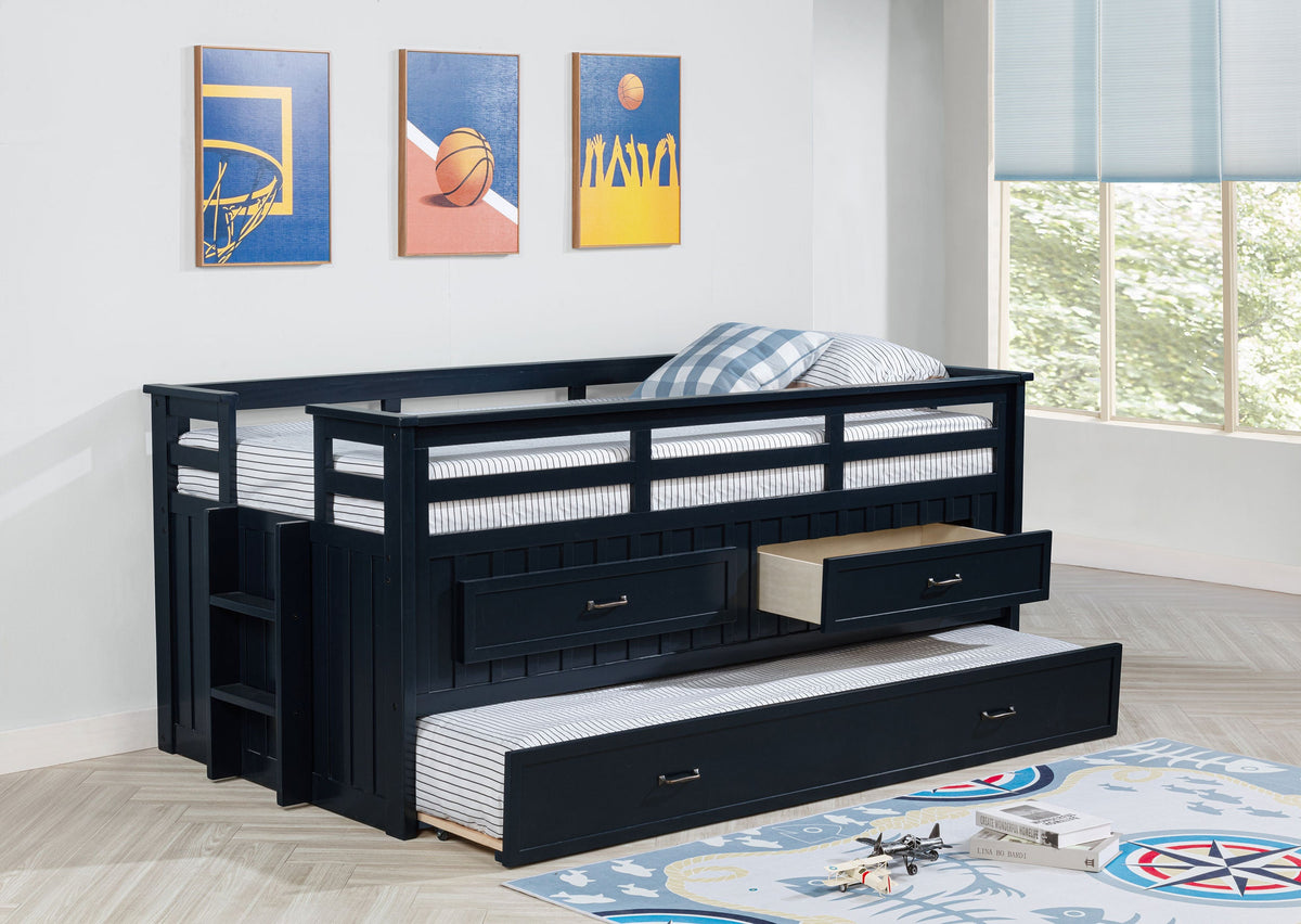Carlsbad Wood Twin Captains Bed With Trundle