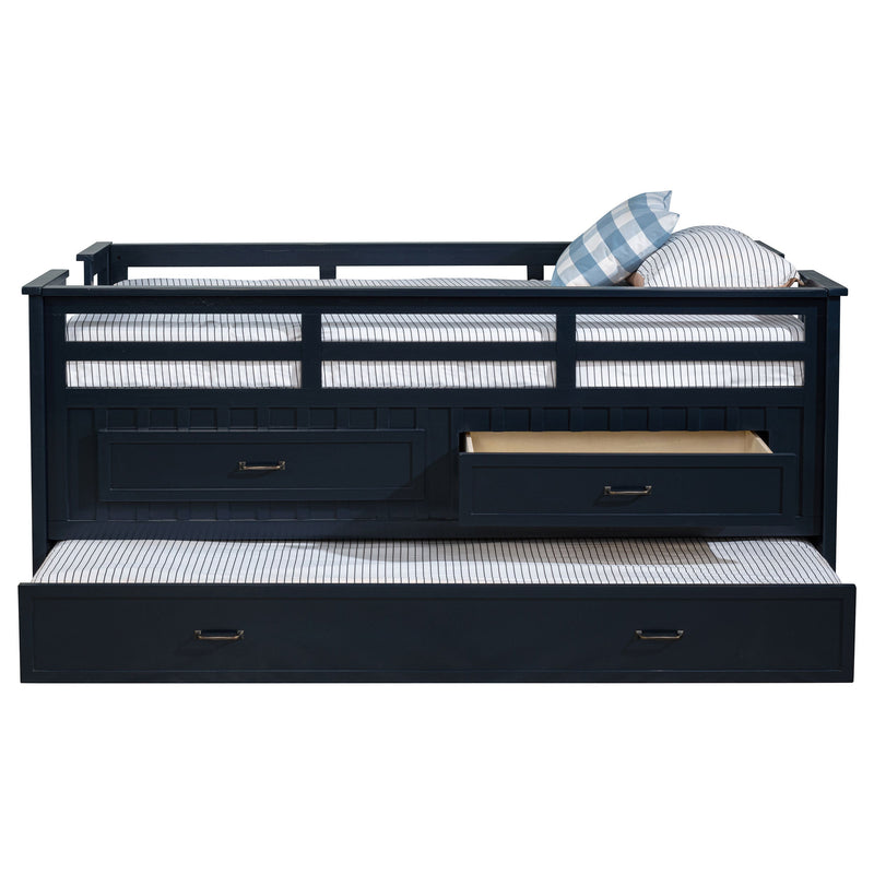 Carlsbad Wood Twin Captains Bed With Trundle