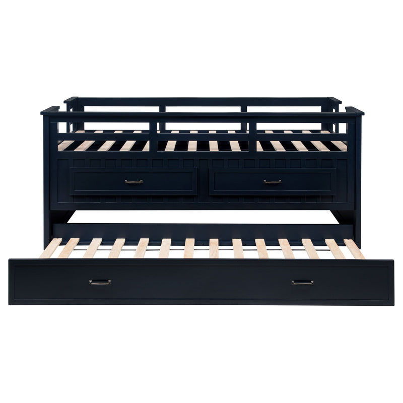 Carlsbad Wood Twin Captains Bed With Trundle