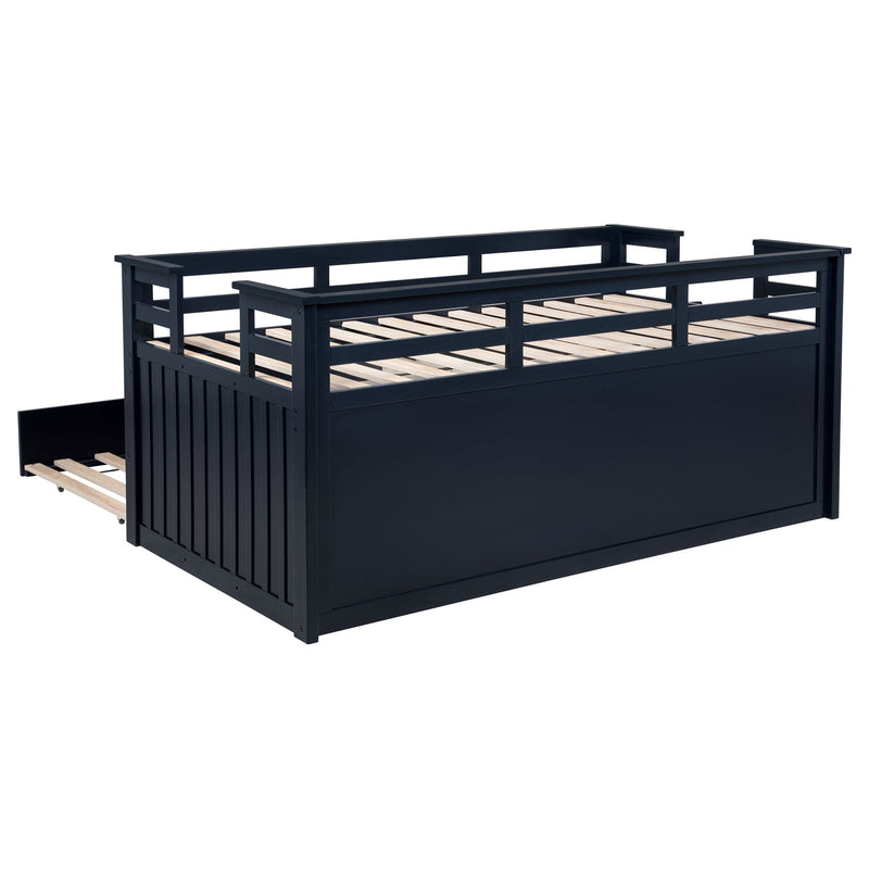 Carlsbad Wood Twin Captains Bed With Trundle