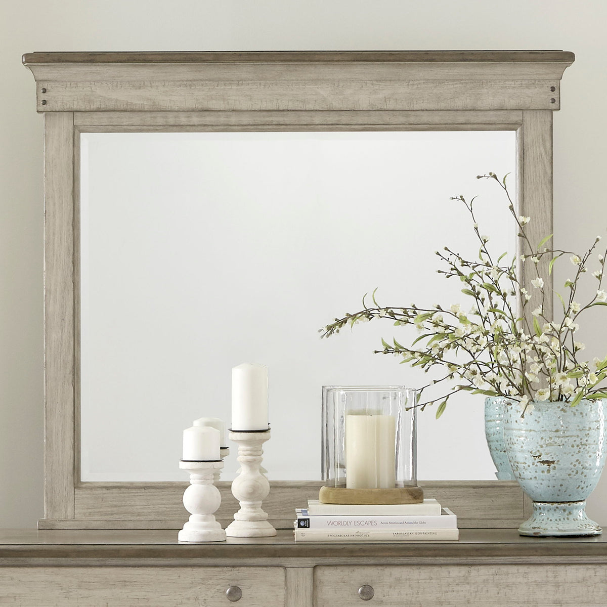 Ivy Hollow - Landscape Mirror - Weathered Linen / Dusty Taupe