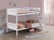 Littleton Wood Twin Over Twin Bunk Bed Espresso Twin Twin White