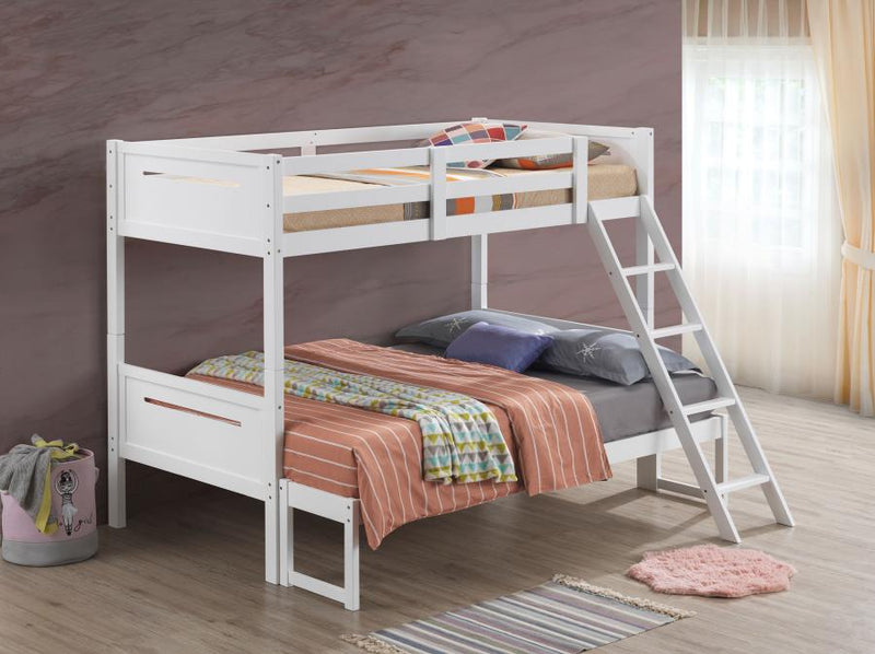 Littleton Wood Twin Over Twin Bunk Bed Espresso Twin Full White