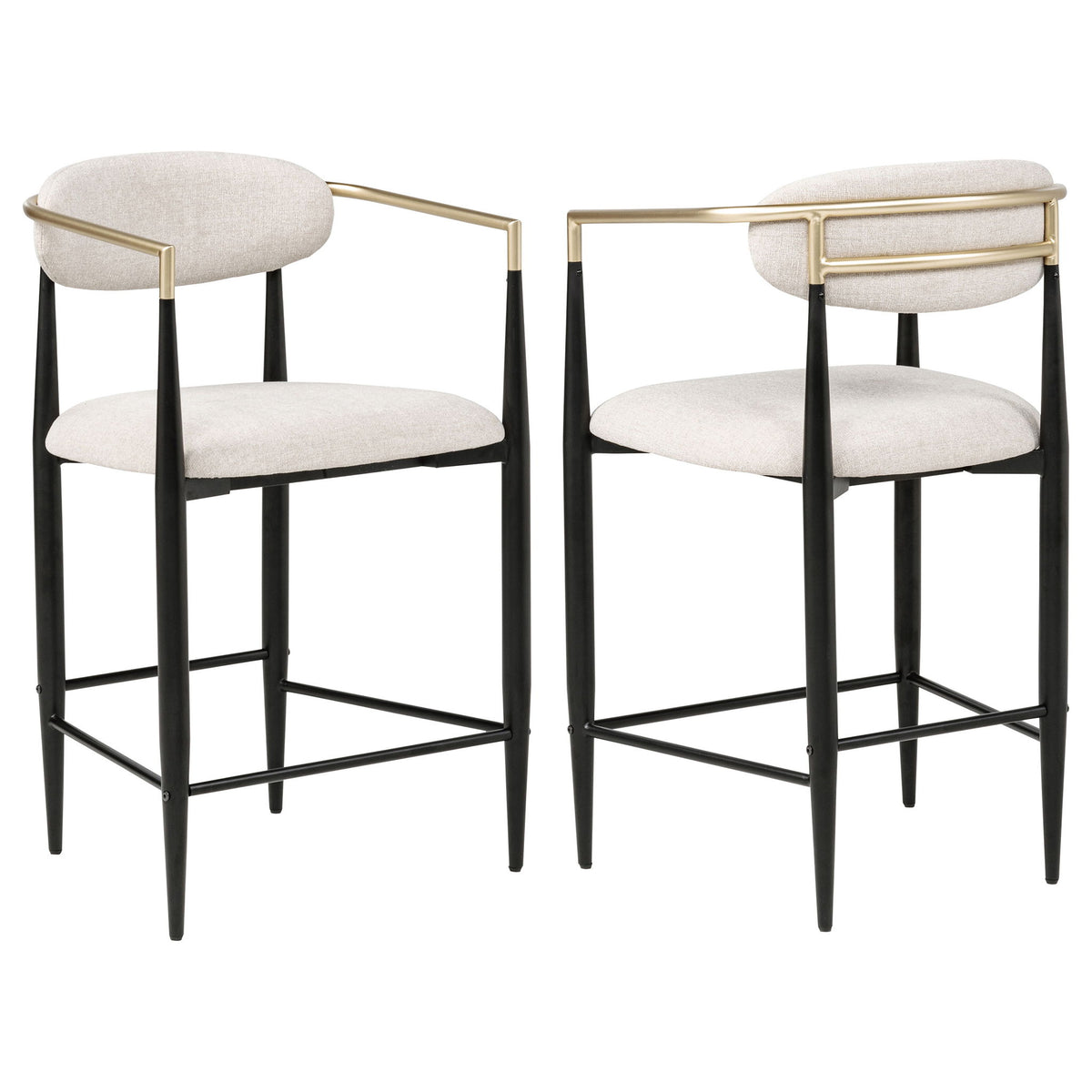 Tina Fabric Upholstered Counter Chair Beige (Set of 2)