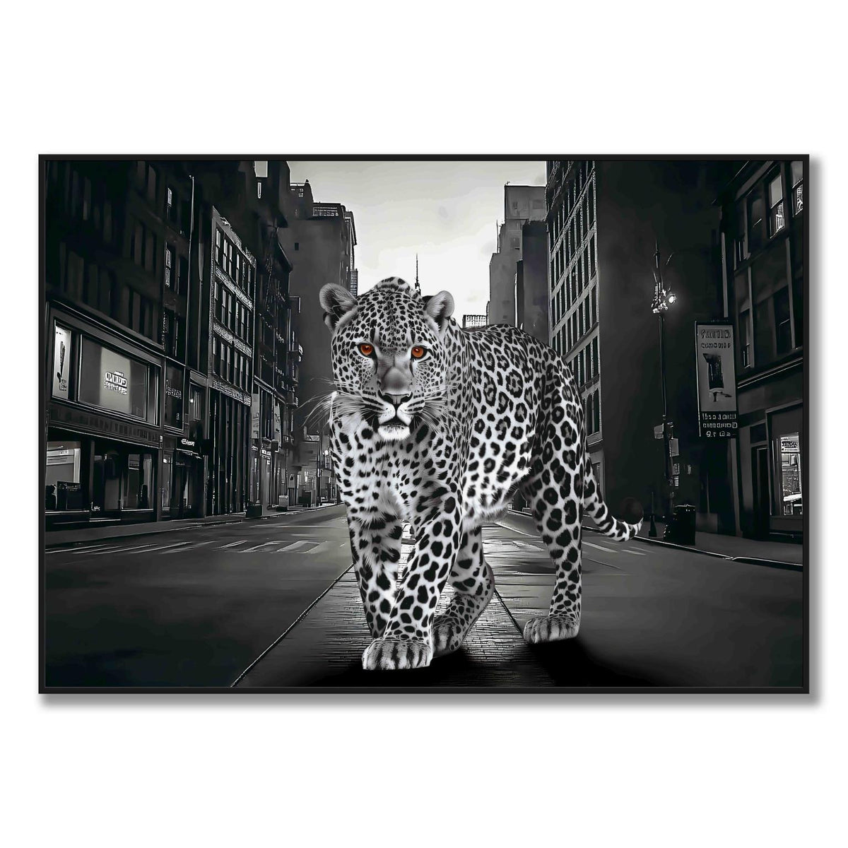 Noir Stroll - 28" x 40" Framed Wall Art - Black