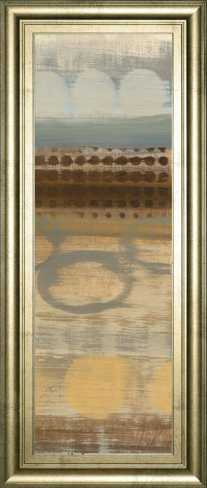 Movement Panel Il By Jeni Lee - Framed Print Wall Art - Light Brown