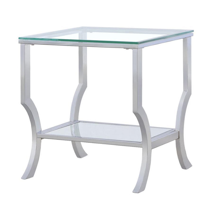 Saide - Square Glass Top Side End Table - Chrome