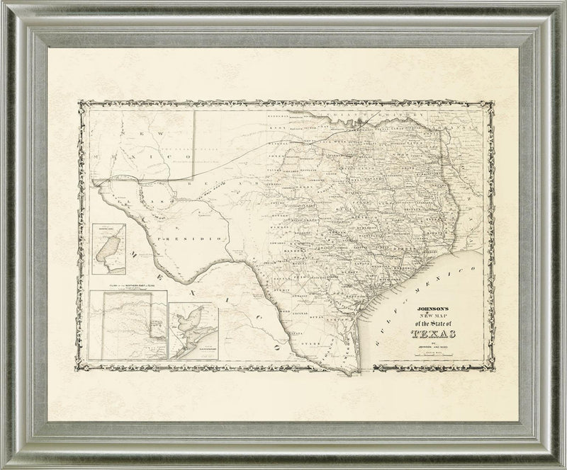 Aged Cartographer - 28" x 34" Framed Wall Art - Beige