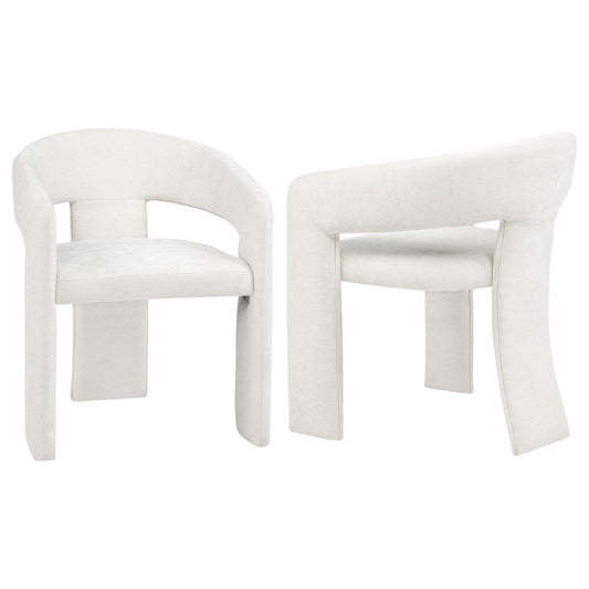 Carlow Upholstered Dining Arm Chair White (Set of 2)