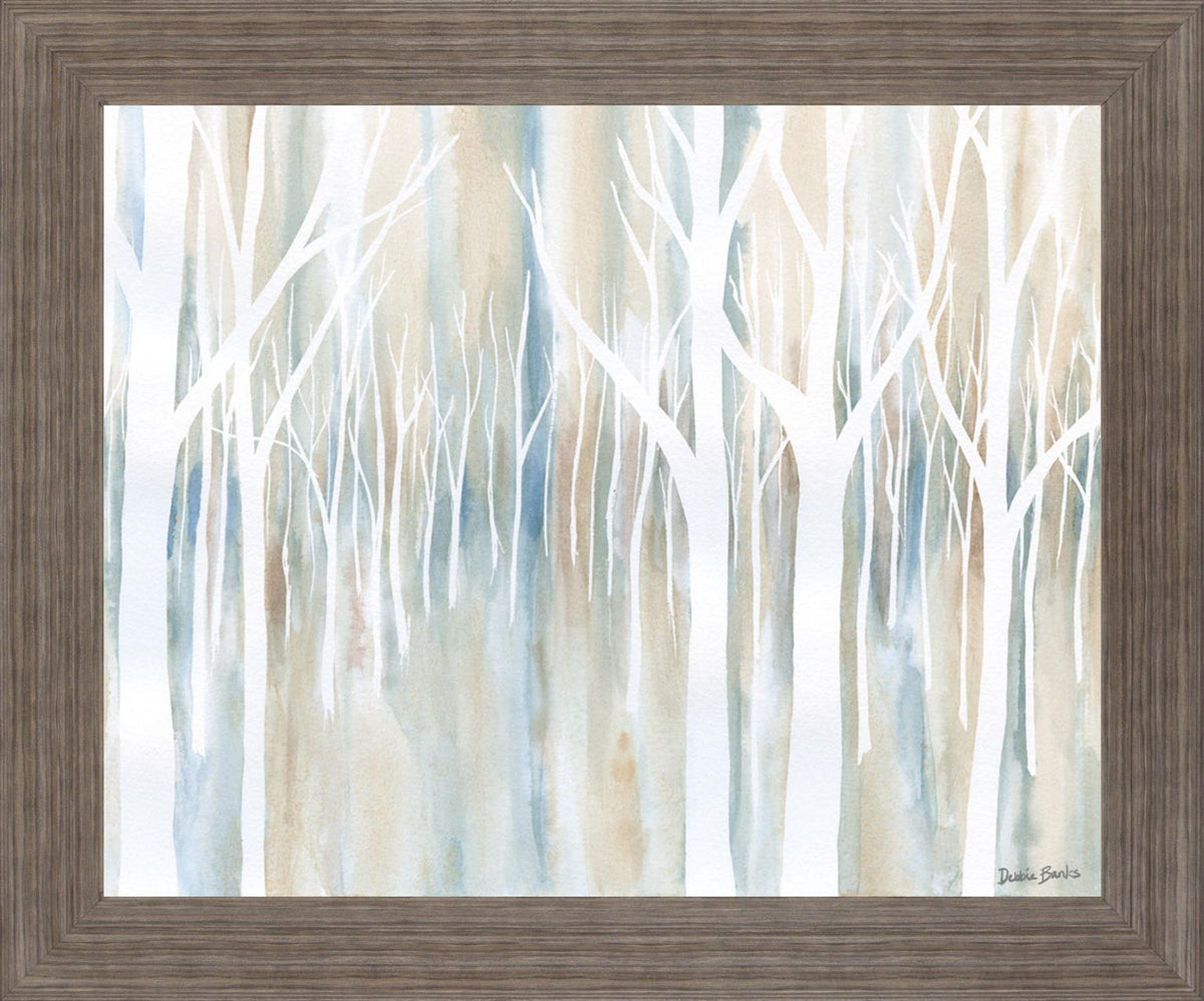 Silent Grove - 28" x 34" Framed Wall Art - Light Blue