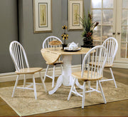 Allison 5-piece Round Drop Leaf Dining Table Set White Default Title