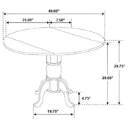 Allison 5-piece Round Drop Leaf Dining Table Set White
